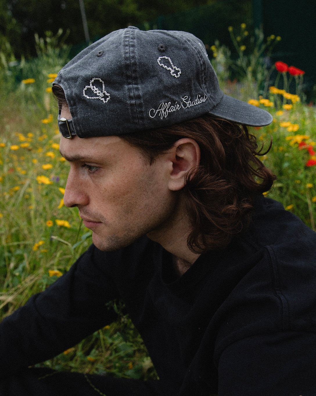 WASHED BLACK UNSTRUCTURED CAP