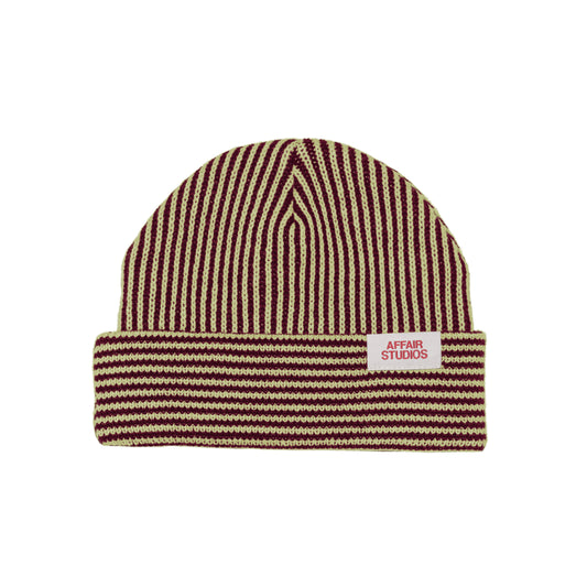 Lime Green/Burgundy Beanie