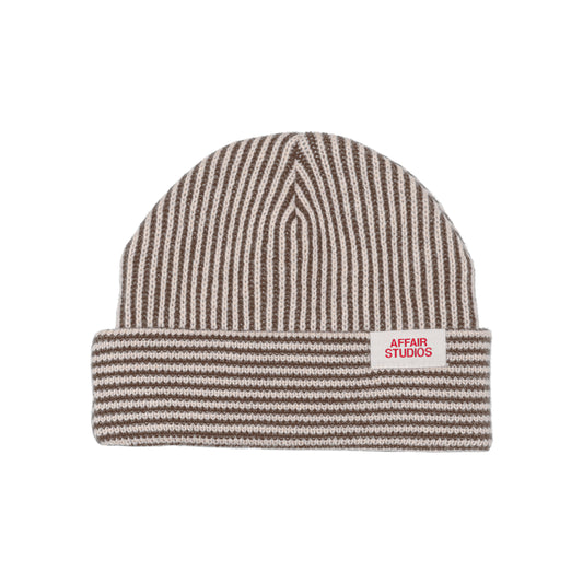 TAUPE/ECRU STRIPY BEANIE